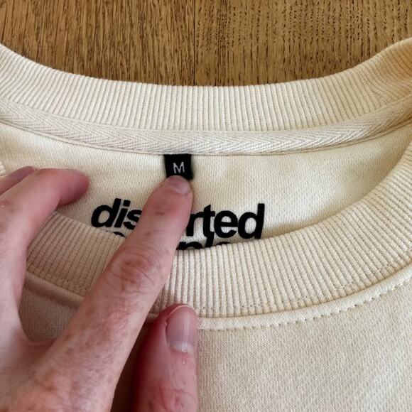 Distorted People Classic Crew Neck Sweater in Cream - Picture 2 of 4
